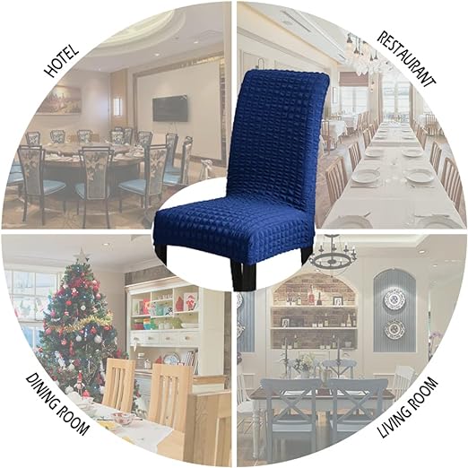 Bubble Style Fitted Chair Cover Blue - Image 4