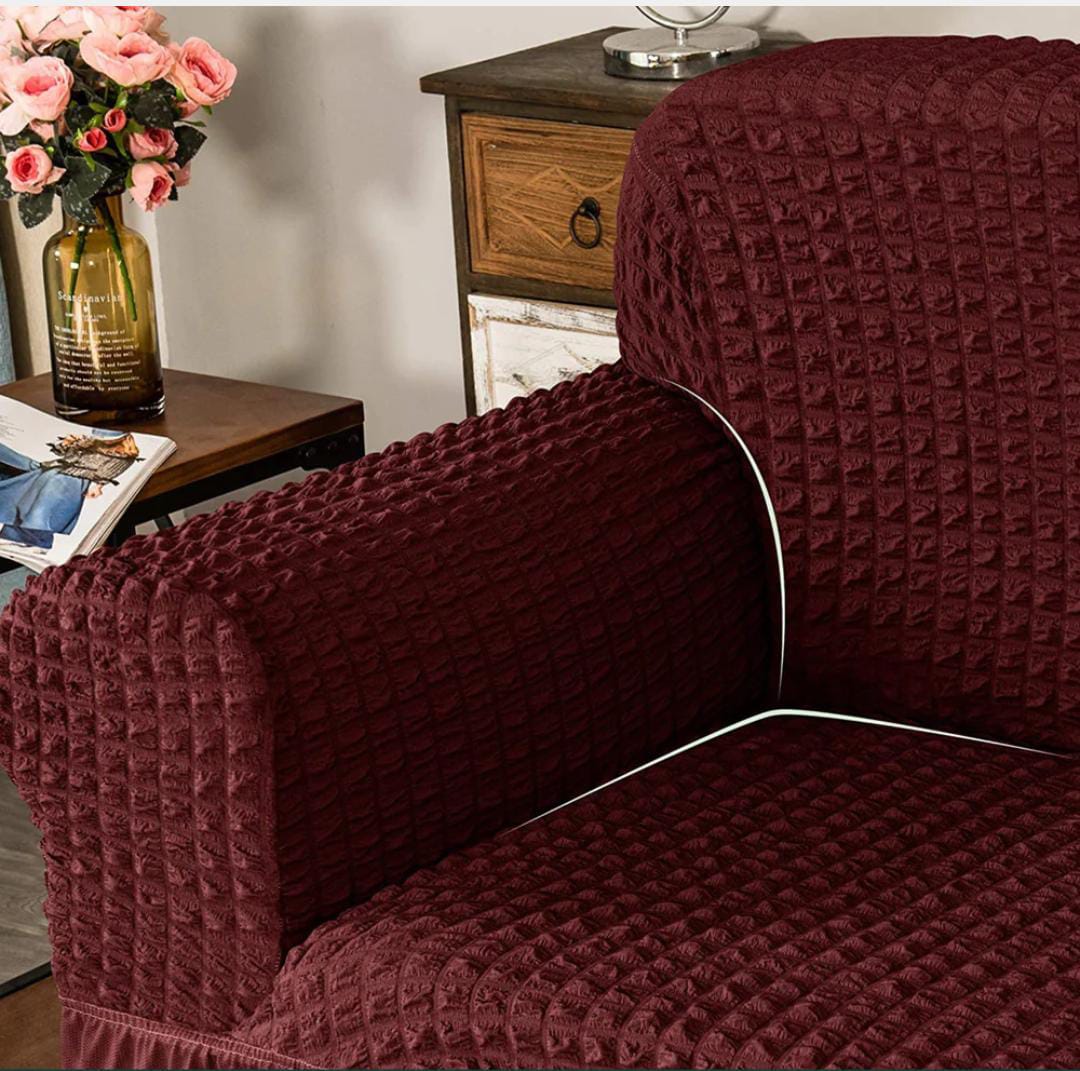 New Turkish Bubble Sofa Cover Maroon - Image 3